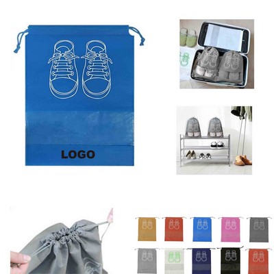 MOQ50 Portable Eco-Friendly Non-Woven Drawstring shoes Bag