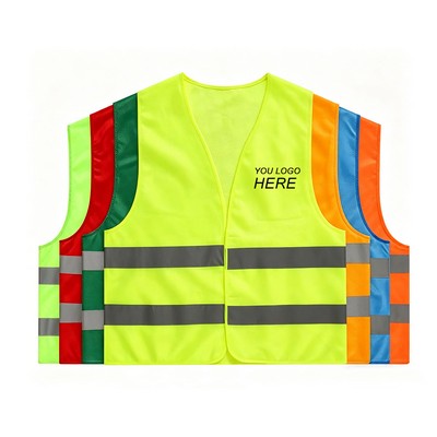 27"X23" High-Visibility Polyester Reflective Safety Vest