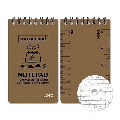 Waterproof Stone Paper Spiral Notebook Tear-Resistant & Tree-Free All-Weather Notepad Eco-Friendly