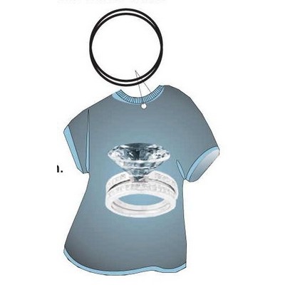 Diamond Ring T Shirt Keychain w/Mirror Back (4 Square Inch)