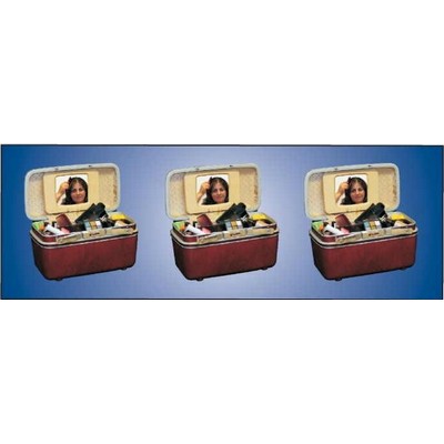 Makeup Case Rectangle Badge w/ Bar Pin