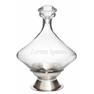 60 Oz. Orbital Decanter w/Brushed Stainless Steel Base & Crystal Stopper