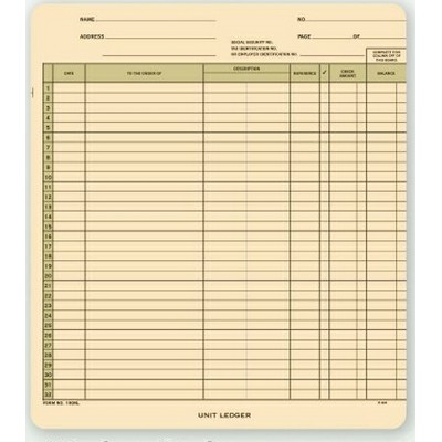 Ledger Cards - One-Write® Accounts Payable