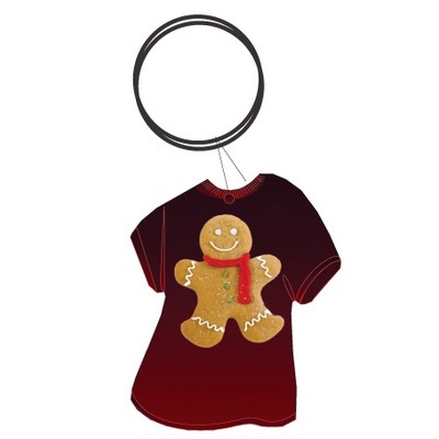 Gingerbread Man Executive T-Shirt Key Chain w/Mirrored Back (4 Square Inch)