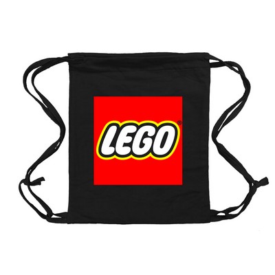 Black Blended Knitted Tote Drawstring Bag (14"x17")