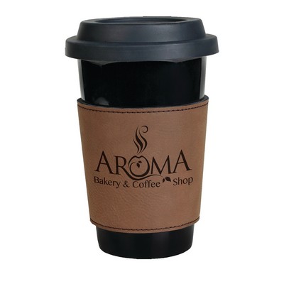 Leatherette Mug Sleeve (Dark Brown)