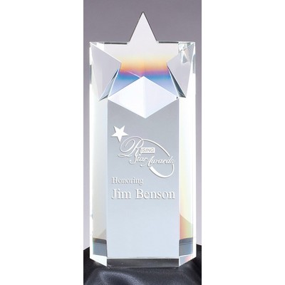 Super Star Crystal Tower Series Award, Small (5-3/4"H)