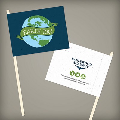 Earth Day Seed Paper Promotional Flags