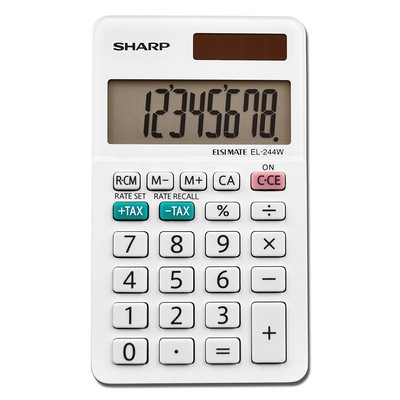 Sharp® EL244WB 8-Digit Display Handheld Calculator