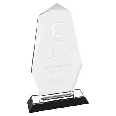 Silver Octagon Point Impress Acrylic Award, 9"H