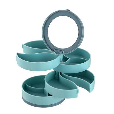 Four-Layer 360-Degree Rotating Jewelry Box on the Desktop