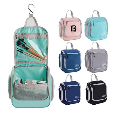 Compact Toiletry Travel Organizer Bag with Hook