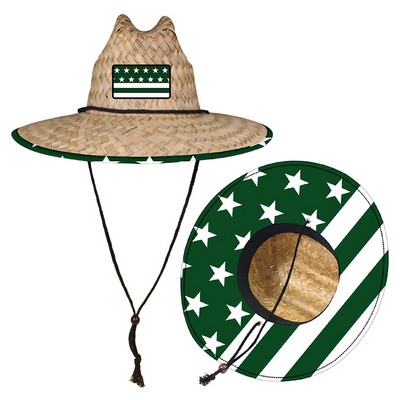 Lifeguard Straw Hat with Chin Strap