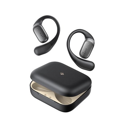 Havit Open Ear Headphones with Mic Black, Bluetooth Earbuds with Earhooks, Fast Charging