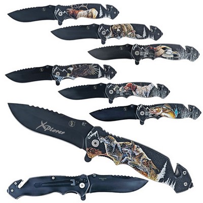 Survival/Rescue Knife with Widlife Designs