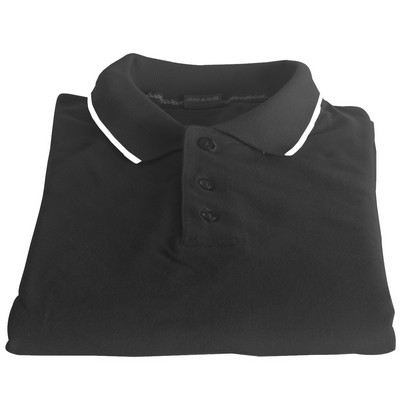 Polo Cotton Airtex Tipped Collar Grey -XS - 5XLT