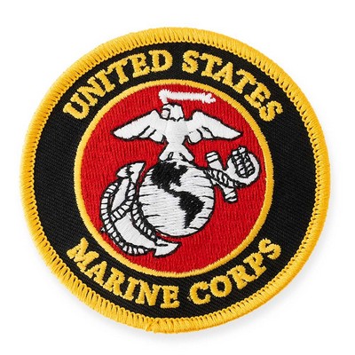 Officially Licensed U.S.M.C. Round Logo Embroidered Patch - Iron On