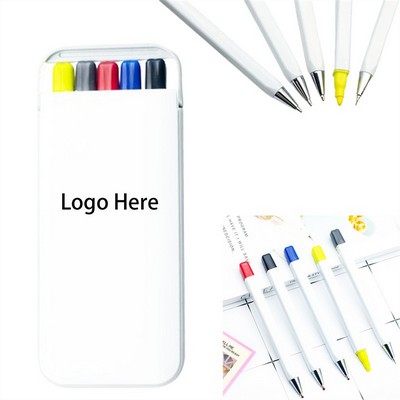 Highlighter, Pencil and Ballpoint Pen Set