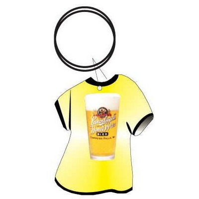 Beer Glass T Shirt Executive Key Chain w/Mirrored Back (4 Square Inch)