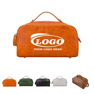 Pu Leather Toiletry Bag For Men Women