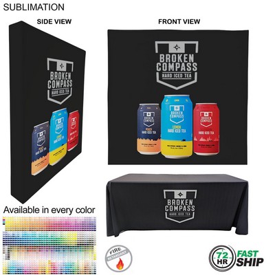 72Hr Fast Ship -Trade Show Booth Package Ultra, 7.5' Straight Wall w/Wrap End Caps & 6' Tablecloth