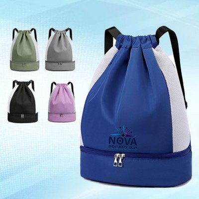 Convenient Pull String Closure Backpack with Adjustable Straps