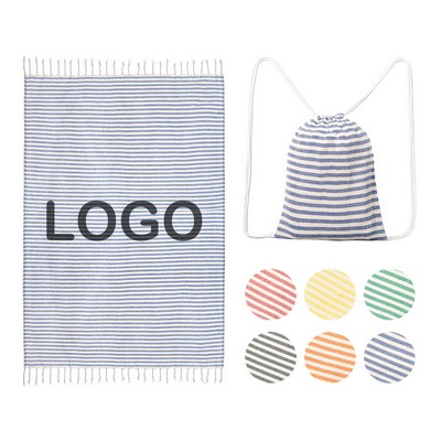 Cotton Beach Towel With Backpack