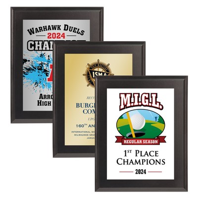 9" x 12" Black Matte Finish Plaque w/ Full Color Sublimated Imprint