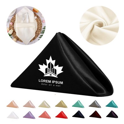 17" Washable Hotel Restaurant Satin Cloth Dinner Napkins