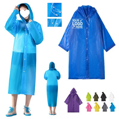 Lightweight EVA Hooded Rain Poncho