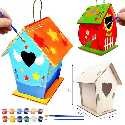 DIY Wooden Birdhouse Kit for Kids to Build and Paint