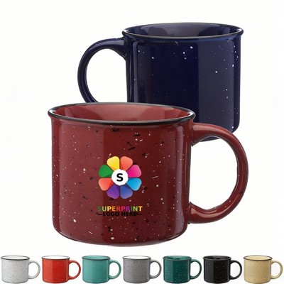 Classic Campfire Coffee Mug 13 oz, Speckled Ceramic Mug with Handle