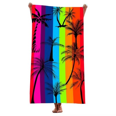 Microfiber Beach Towel – Custom Logo Full Color Printed Towel