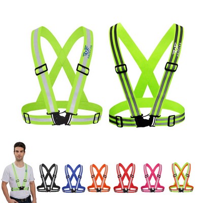 Adjustable High Visibility Reflective Vest Safety Running Gear for Outdoor Sports Work
