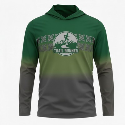 Long Sleeve Sublimated Hooded T Shirt Unisex