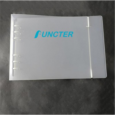 A4 Clear Hard Cover Round Ring Binders 6-Ring Binder Document Folder W/ Elastic Band