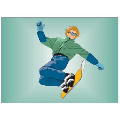 Snowboarding Metal Photo Magnet w/ Magnetic Back (2 1/2"x3 1/2")