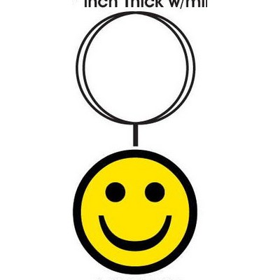 Smiley Face Key Chain w/Clear Mirrored Back (8 Square Inch)