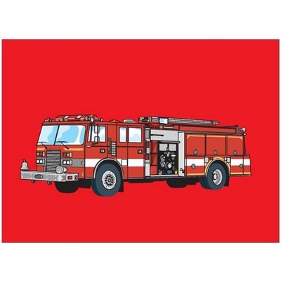 Fire Truck Rectangle Badge w/ Bar Pin (2 1/2"x3 1/2")