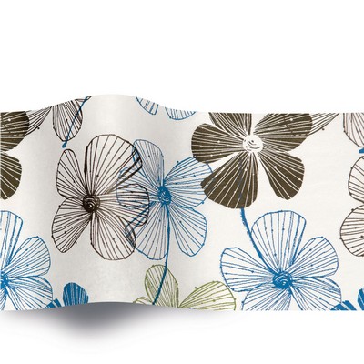 Botanicals Floral Lines Stock Design Tissue Paper (B)