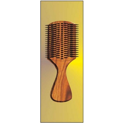 Hair Brush Panoramic Badge w/ Bar Pin