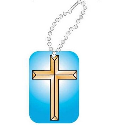 Gold Cross Promotional Key Chain w/ Black Back (8 Square Inch)