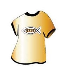 Jesus Fish T-Shirt Mighty Mini Magnet