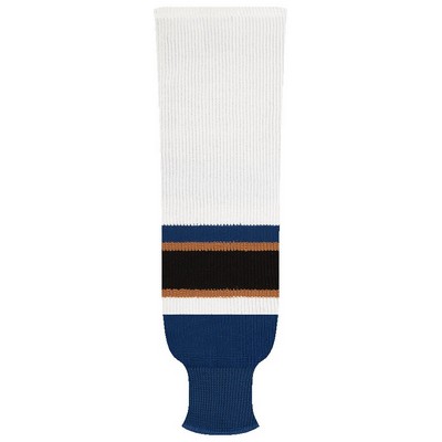 Washington Pro Series White & Blue Home Socks w/Black & Orange Stripes