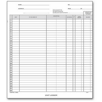 One-Write® General Disbursement Ledger Cards (Optional)