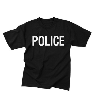 Police Black 2 Sided T-Shirt (2XL)