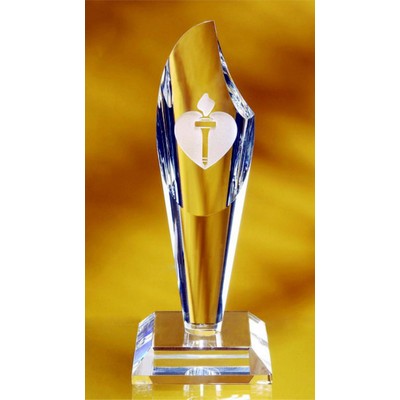 Burning Torch Optic Crystal Award (3"x 7½")