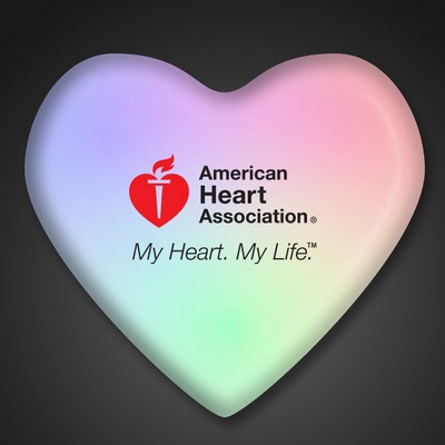 Light Up Aurora Heart Color Changing LED Pin - PRINTED