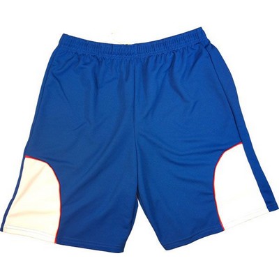 Adult Cool Mesh 7" Inseam Athletic Short w/ Contrast Piping & Front Insert