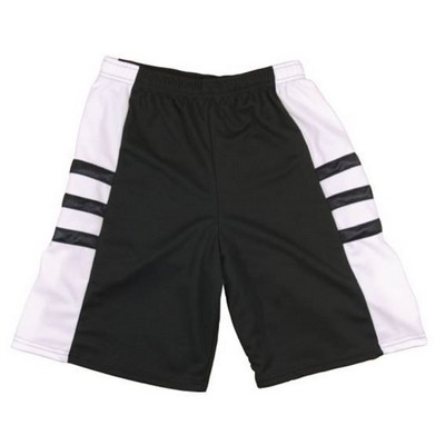 Adult 7" Inseam Cool Mesh Athletic Short w/ Contrast Piping & Side Panel